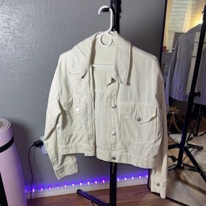 Women's Cream Denim Jacket oversized